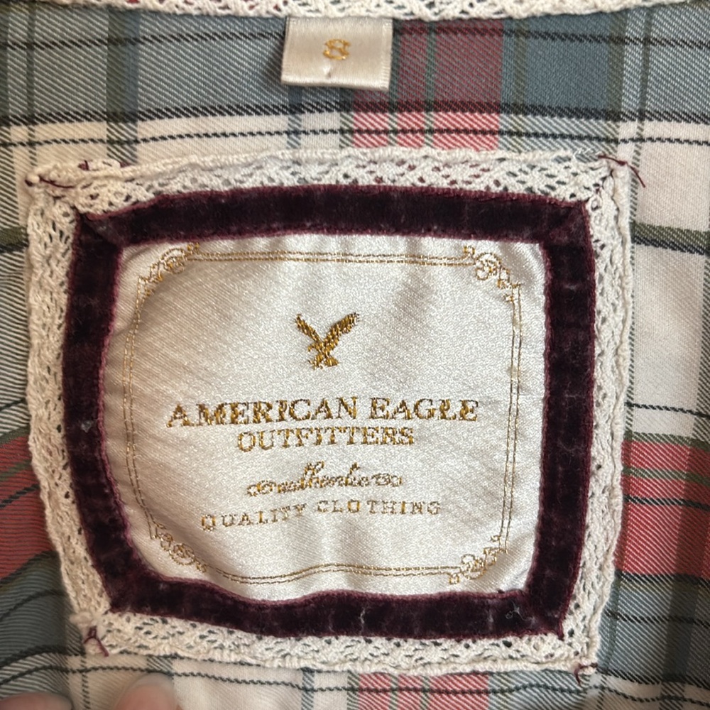 American Eagle Outfitters Plaid Button-Up Shirt - Size 8